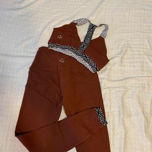 BEYOND YOGA brick red matching set